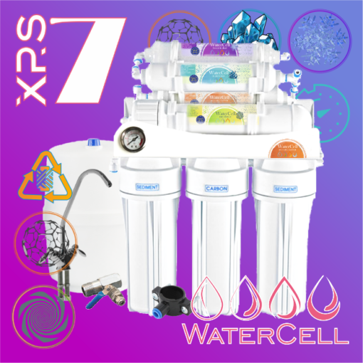 Umkehrosmose Anlage "7 Star" mit Tank von  WaterCell™ mit Wasser Energetisierung und Manometer