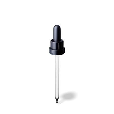 Pipette für Miron Glasflasche 95 mm schwarz