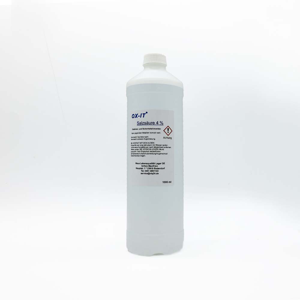 Hydrochloric acid 4% 1000 ml in HDPE bottle