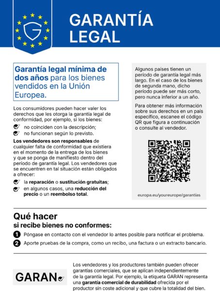 Etiqueta de garantía legal